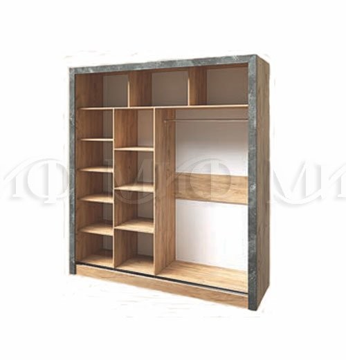 Шкаф-Купе Портофино (Ш-2000 × В-2200 × Г-616 мм) Дуб Крафт/Бетон