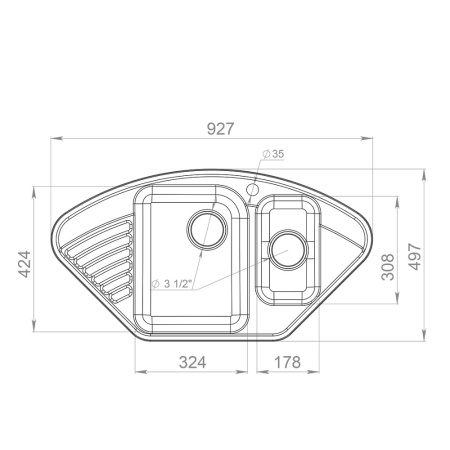 Мойка QUARZ 14, терракот
