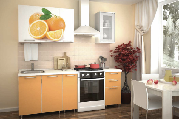 Кухонный Гарнитур Апельсин/Оранж 1500 мм