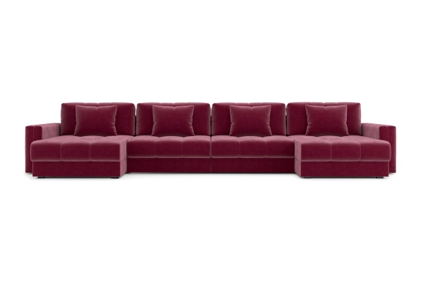 Диван п-образный тик-так Монарх М2О2 бордовый