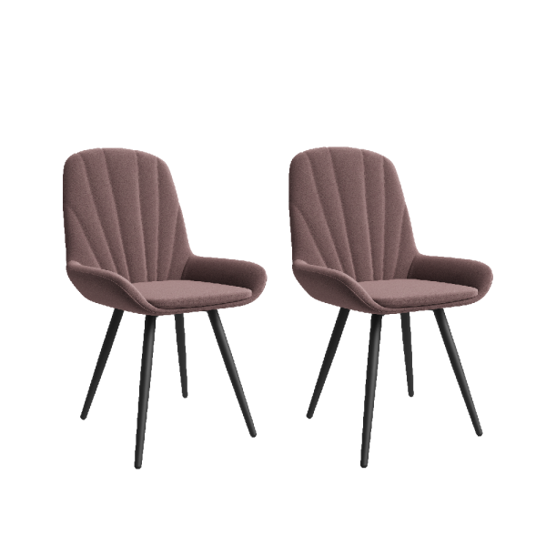 Комплект стульев Юкки (2 шт), черный велюр какао