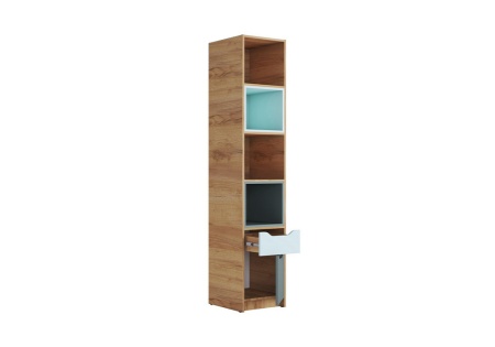 Стеллаж Rich СЖ-001 дуб крафт золотой / мята / сумеречный голубой